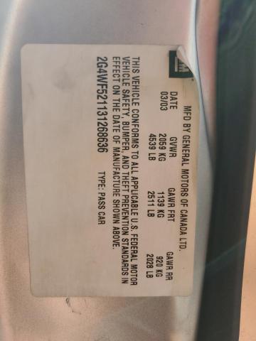 2G4WF521131268636 - 2003 BUICK REGAL GS Күміс фото 12