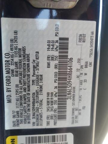 3LN6L5D94HR664106 - 2017 LINCOLN MKZ SELECT 蓝色 照片 12