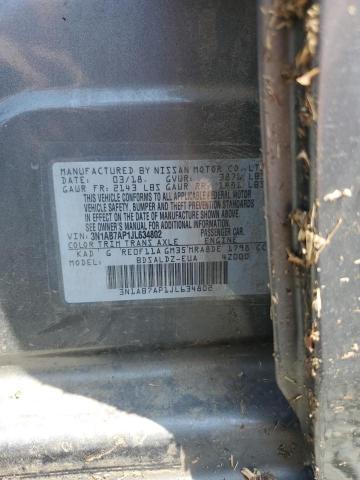 3N1AB7AP1JL634802 - 2018 NISSAN SENTRA S 石墨色 照片 12