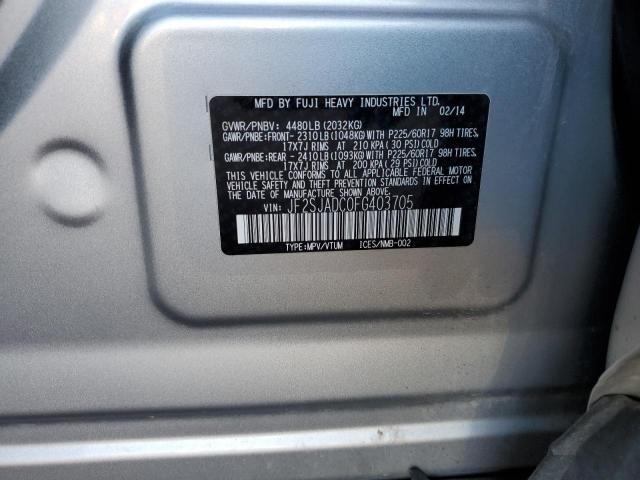 JF2SJADC0FG403705 - 2015 SUBARU FORESTER 2.5I PREMIUM فضي صورة 12