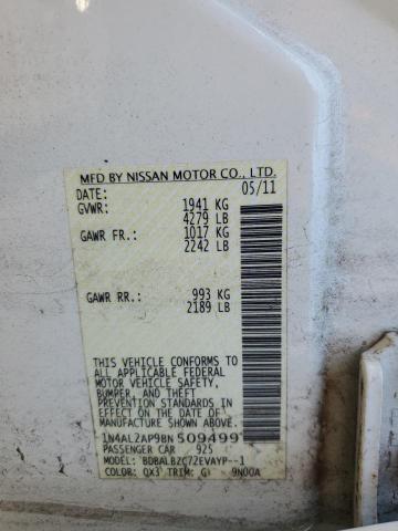 1N4AL2AP9BN509499 - 2011 NISSAN ALTIMA BASE Ağ foto 12