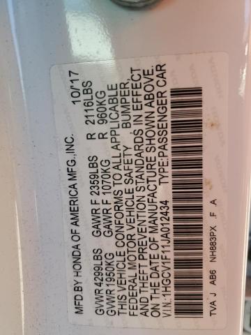 1HGCV1F11JA012434 - 2018 HONDA ACCORD LX თეთრი ფოტო 13