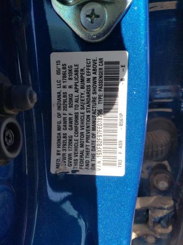 19XFB2F97FE078796 - 2015 HONDA CIVIC EXL BLUE photo 12