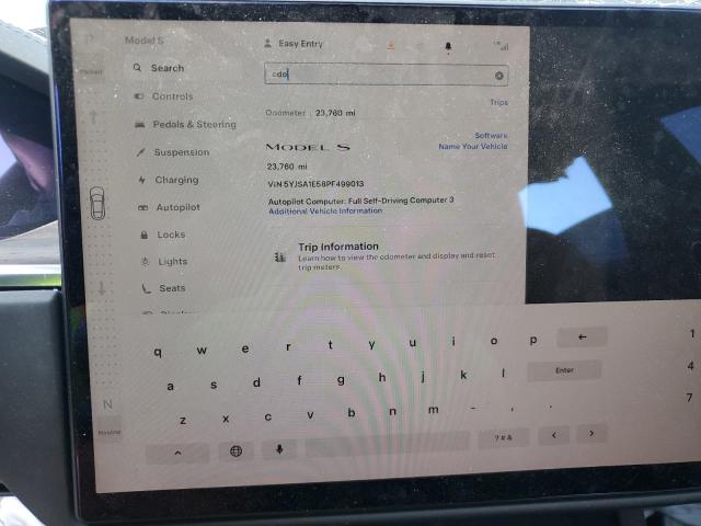 5YJSA1E58PF499013 - 2023 TESLA MODEL S Черный фото 9