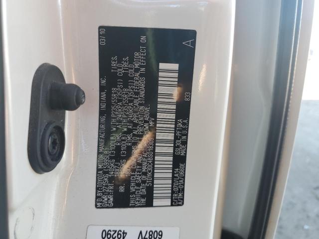 5TDYK3DC4BS018309 - 2011 TOYOTA SIENNA XLE თეთრი ფოტო 13