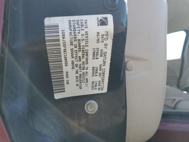 1G8AJ55F96Z100950 - 2006 SATURN ION LEVEL 2 栗色 照片 12