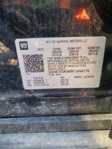 1GNEVGKW9PJ244775 - 2023 CHEVROLET TRAVERSE LT 黑色 照片 13