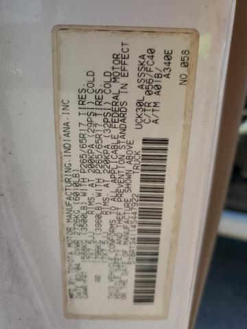 5TBRT34114S447922 - 2004 TOYOTA TUNDRA ACCESS CAB SR5 WHITE photo 12