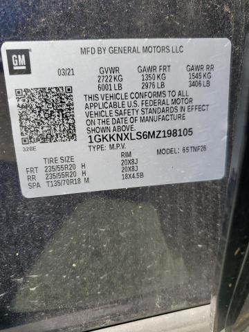 1GKKNXLS6MZ198105 - 2021 GMC ACADIA DENALI BLACK photo 13