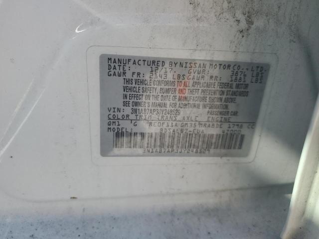 3N1AB7AP3JY248529 - 2018 NISS SENTRA S 白色 照片 12