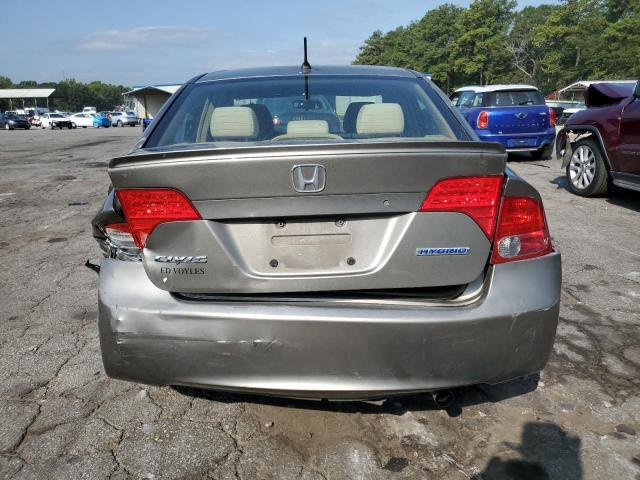 JHMFA36297S023968 - 2007 HONDA CIVIC HYBRID BROWN photo 6