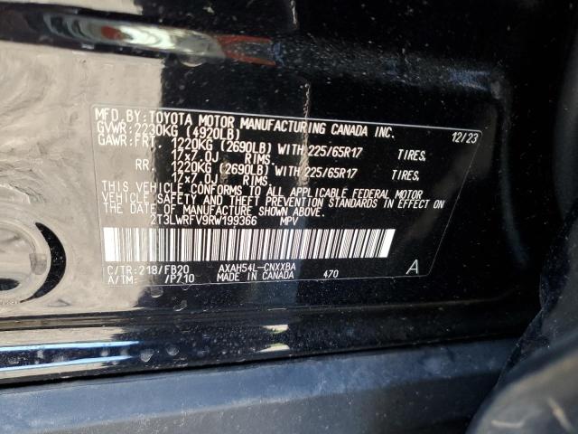 2T3LWRFV9RW199366 - 2024 TOYOTA RAV4 LE BLACK photo 13