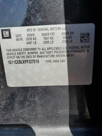 1G11C5SLXFF327519 - 2015 CHEVROLET MALIBU 1LT 黑色 照片 12