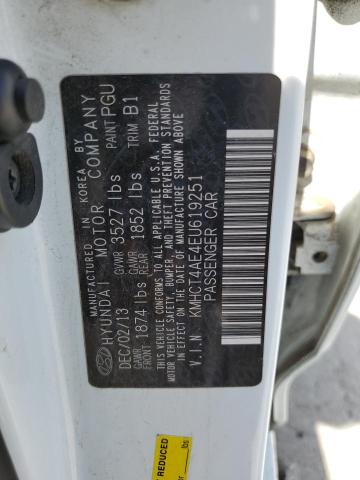 KMHCT4AE4EU619251 - 2014 HYUNDAI ACCENT GLS 白色 照片 12