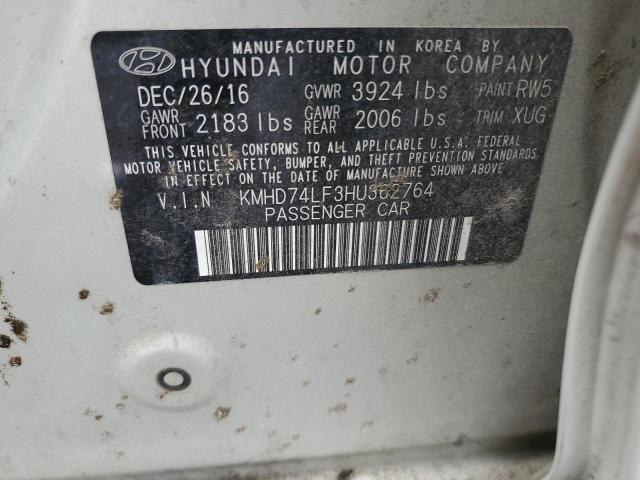 KMHD74LF3HU362764 - 2017 HYUNDAI ELANTRA SE BEIGE photo 13