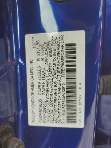 19UUB2F65JA012015 - 2018 ACURA TLX TECH+A Синий фото 12