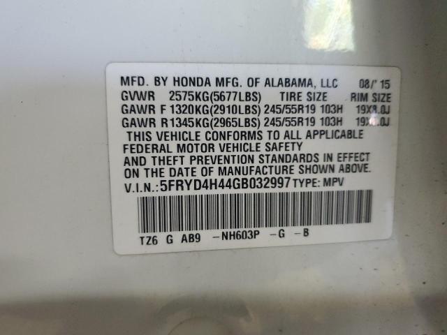 5FRYD4H44GB032997 - 2016 ACURA MDX TECHNOLOGY WHITE photo 14