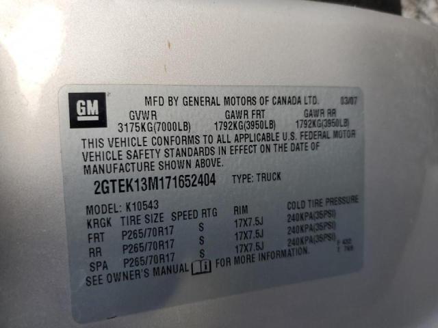 2GTEK13M171652404 - 2007 GMC NEW SIERRA K1500 SILVER photo 12