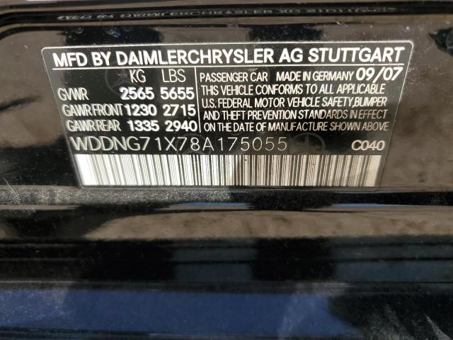 WDDNG71X78A175055 - 2008 MERCEDES-BENZ S 550 CHARCOAL photo 12