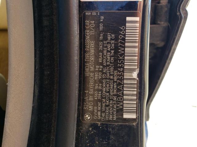 WBAAZ33435KW77966 - 2005 BMW 325 IS SULEV BLUE photo 12
