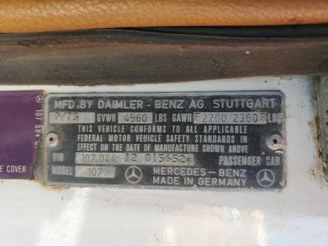 10704412015652 - 1974 MERCEDES-BENZ 450SL WHITE photo 12