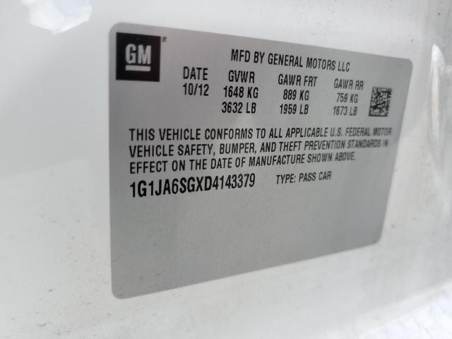 1G1JA6SGXD4143379 - 2013 CHEVROLET SONIC LS 白色 照片 13