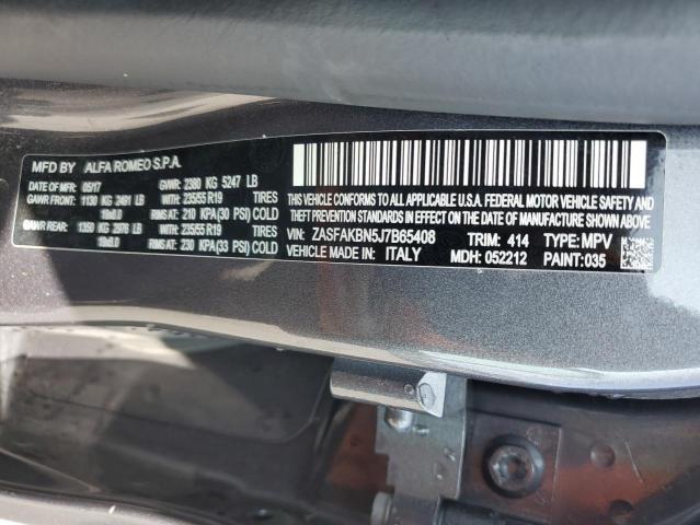 ZASFAKBN5J7B65408 - 2018 ALFA ROMEO STELVIO TI CHARCOAL photo 13