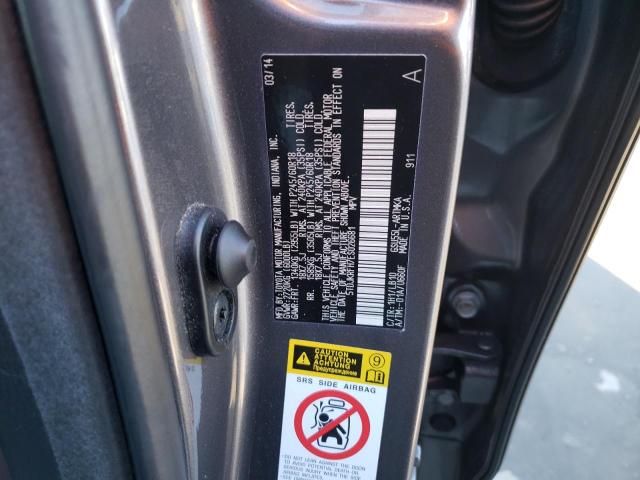 5TDJKRFH7ES026681 - 2014 TOYOTA HIGHLANDER XLE Boz foto 12