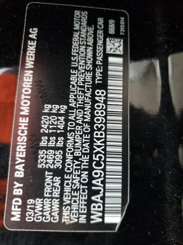 WBAJA9C5XKB398948 - 2019 BMW 530E Qara foto 12