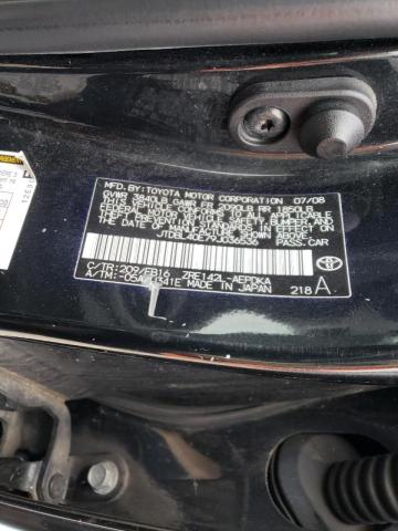 JTDBL40E79J036536 - 2009 TOYOTA COROLLA BASE BLACK photo 12