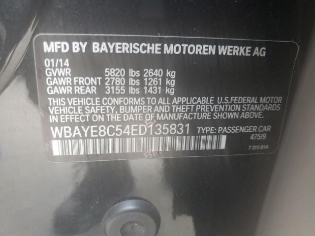 WBAYE8C54ED135831 - 2014 BMW 750 LI BLACK photo 12