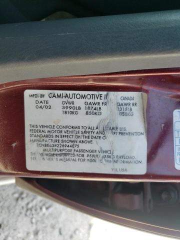 2CNBE634226944075 - 2002 CHEVROLET TRACKER LT BURGUNDY photo 14