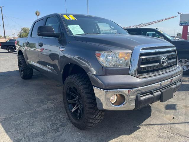 5TFEY5F17BX107312 - 2011 TOYOTA TUNDRA CREWMAX SR5 GRAY photo 1