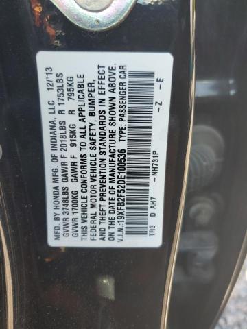 19XFB2F52DE100536 - 2013 HONDA CIVIC LX 黑色 照片 12