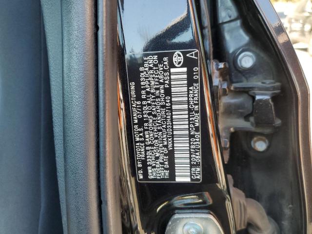 VNKKTUD33HA071640 - 2017 TOYOTA YARIS L BLACK photo 12