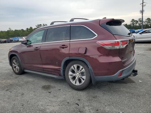 5TDKKRFHXFS092938 - 2015 TOYOTA HIGHLANDER XLE BURGUNDY photo 2