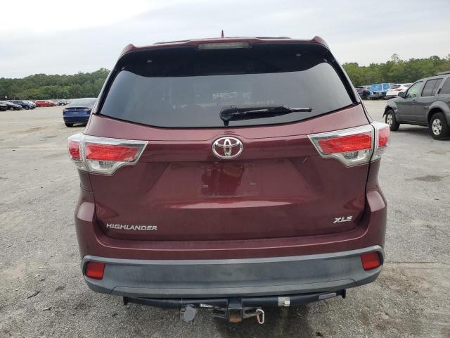 5TDKKRFHXFS092938 - 2015 TOYOTA HIGHLANDER XLE BURGUNDY photo 6