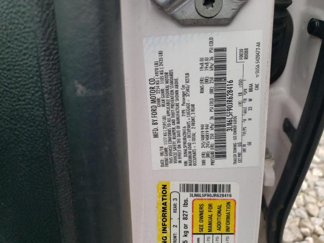 3LN6L5F90JR628416 - 2018 LINCOLN MKZ RESERVE Blanc photo 12