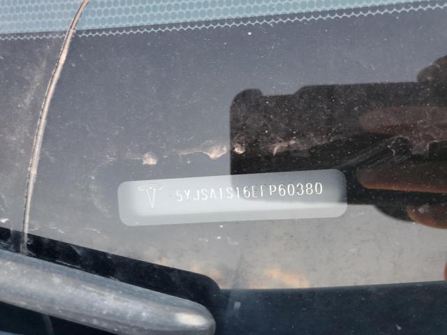 5YJSA1S16EFP60380 - 2014 TESLA MODEL S WHITE photo 12