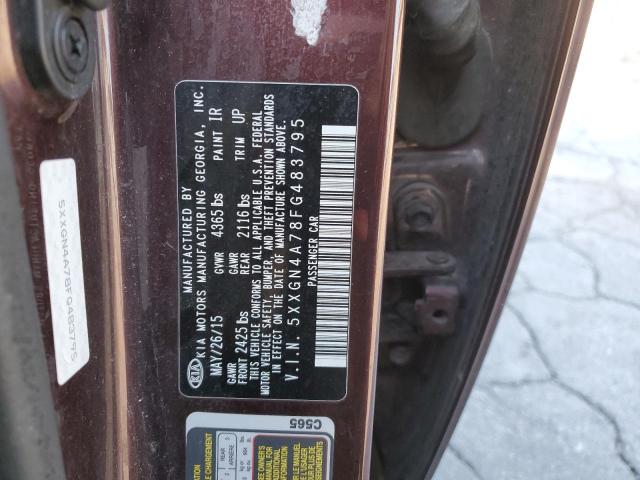 5XXGN4A78FG483795 - 2015 KIA OPTIMA EX BURGUNDY photo 12