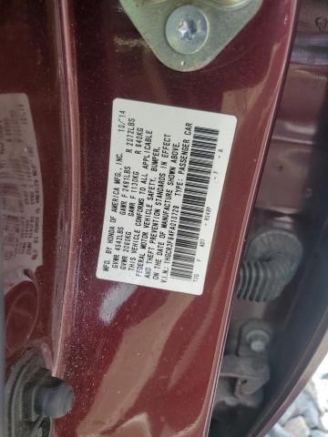 1HGCR3F84FA010729 - 2015 HONDA ACCORD EXL BURGUNDY photo 12