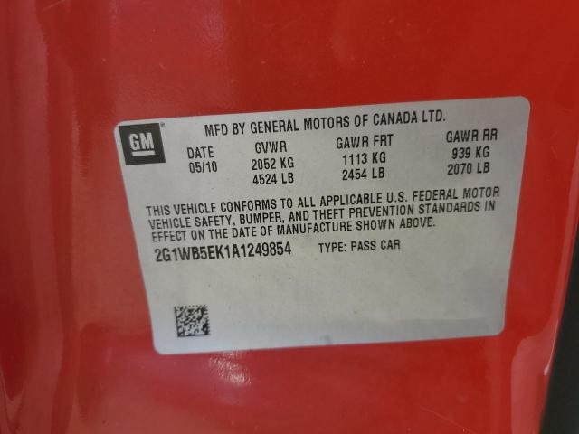 2G1WB5EK1A1249854 - 2010 CHEVROLET IMPALA LT 红色 照片 21