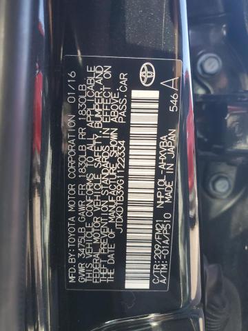 JTDKDTB39G1122334 - 2016 TOYOTA PRIUS C შავი ფოტო 13