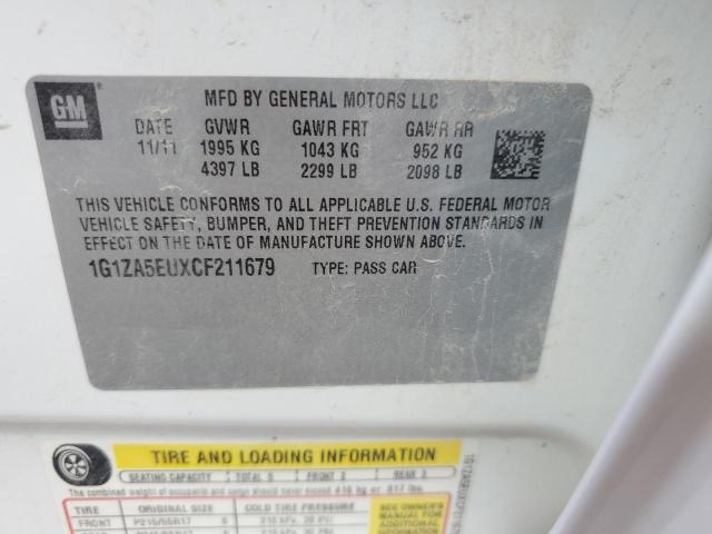 1G1ZA5EUXCF211679 - 2012 CHEVROLET MALIBU LS WHITE photo 12