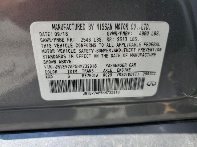 JN1EV7AP5HM732918 - 2017 INFINITI Q50 PREMIUM GRAY photo 12