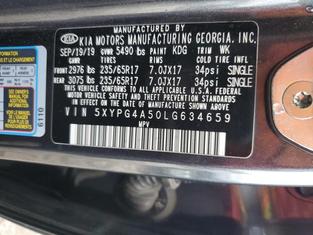 5XYPG4A50LG634659 - 2020 KIA SORENTO S GRAY photo 13