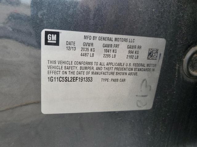 1G11C5SL2EF191353 - 2014 CHEVROLET MALIBU 1LT BLACK photo 13