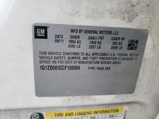 1G1ZD5E02CF155564 - 2012 CHEVROLET MALIBU 2LT Բեժ լուսանկար 12