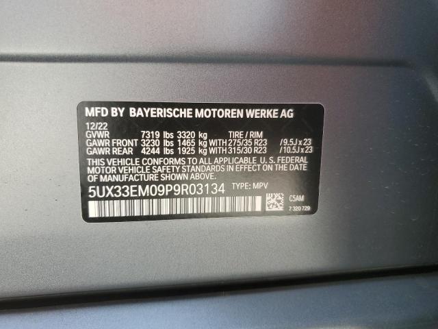 5UX33EM09P9R03134 - 2023 BMW X7 M60I GRAY photo 13