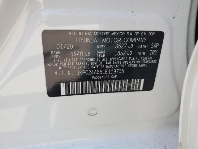 3KPC24A68LE119735 - 2020 HYUNDAI ACCENT SE WHITE photo 12